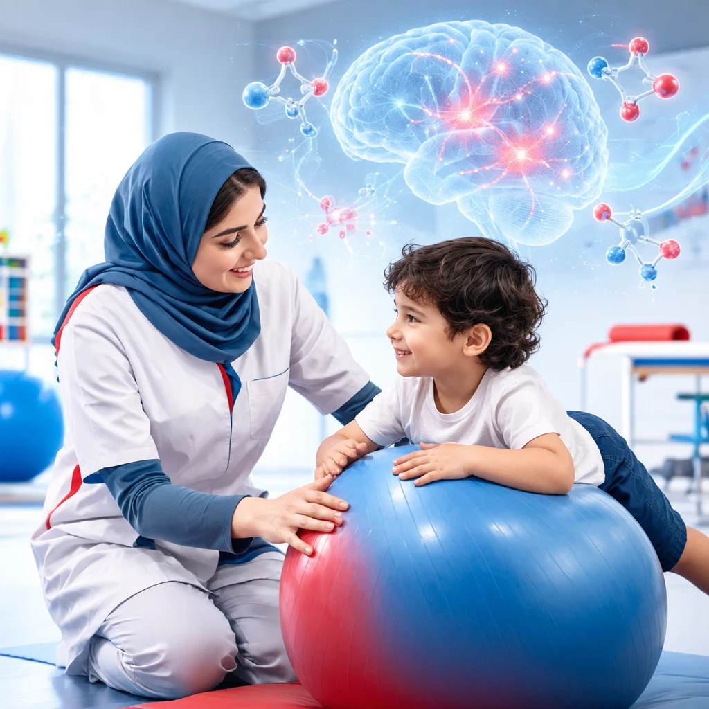 تاثیر سیتی کولین در کنار تمرینات توانبخشی و کاردرمانی فلج مغزی کودکان مرکز ماهان