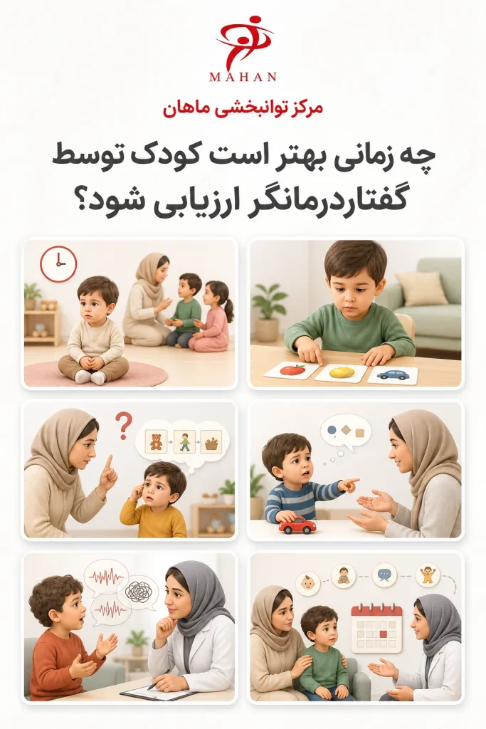 نشانههای تصویری زمان مناسب ارزیابی کودک توسط گفتاردرمانگر در مرکز توانبخشی ماهان